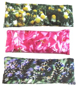 COJÍN DE LINO Y MANZANILLA, ROSA O LAVANDA 10 X 25 CM, FUNDA ESTAMPADA DIGITALMENTE. COJINES PARA RELAJAR LOS OJOS